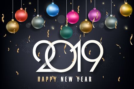 2019 Happy New Year Balloons Wallpaper